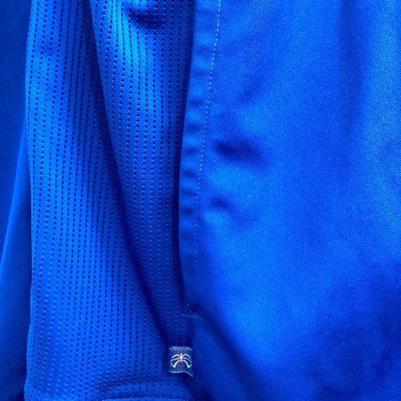 Men’s Adidas Blue & White Three Stripe Polyester Zip Up Athletic Track Jacket - Picture 6 of 11